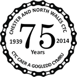 Chester & North Wales CTC 75th anniversary logo.