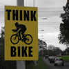 'Think Bike' warning sign on A540