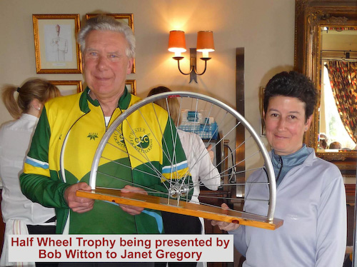 Presentation of Half Wheel Trophy to Janet