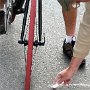 Chalking the line at the Finish of the Freewheel Event.