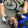 Andy taking a tumble after the Freewheel Event.