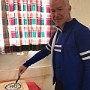 Paul Tuohy cutting the birthday cake
